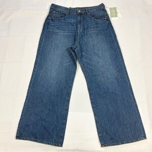 NWT H&M Women’s Sz 12 Jeans Wide Leg High Waist Regular Curvy Fit Feather Soft